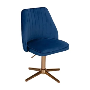 bureaustoel donkerblauw velvet design draaifauteuil met bureaustoel donkerblauw velvet design draaifauteuil met