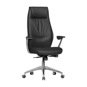 bureaustoel echt leer zwart bureaustoel X-XL 120kg