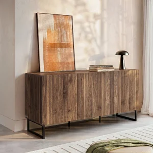 Dressoir met 3 deuren – Donker naturel – CEVANIA