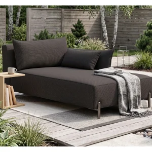 Chaise longue voor terras en tuin, Sunlight-stof, grafiet, rechts, SUNMEE Chaise longue voor terras en tuin, Sunlight-stof, grafiet, rechts, SUNMEE