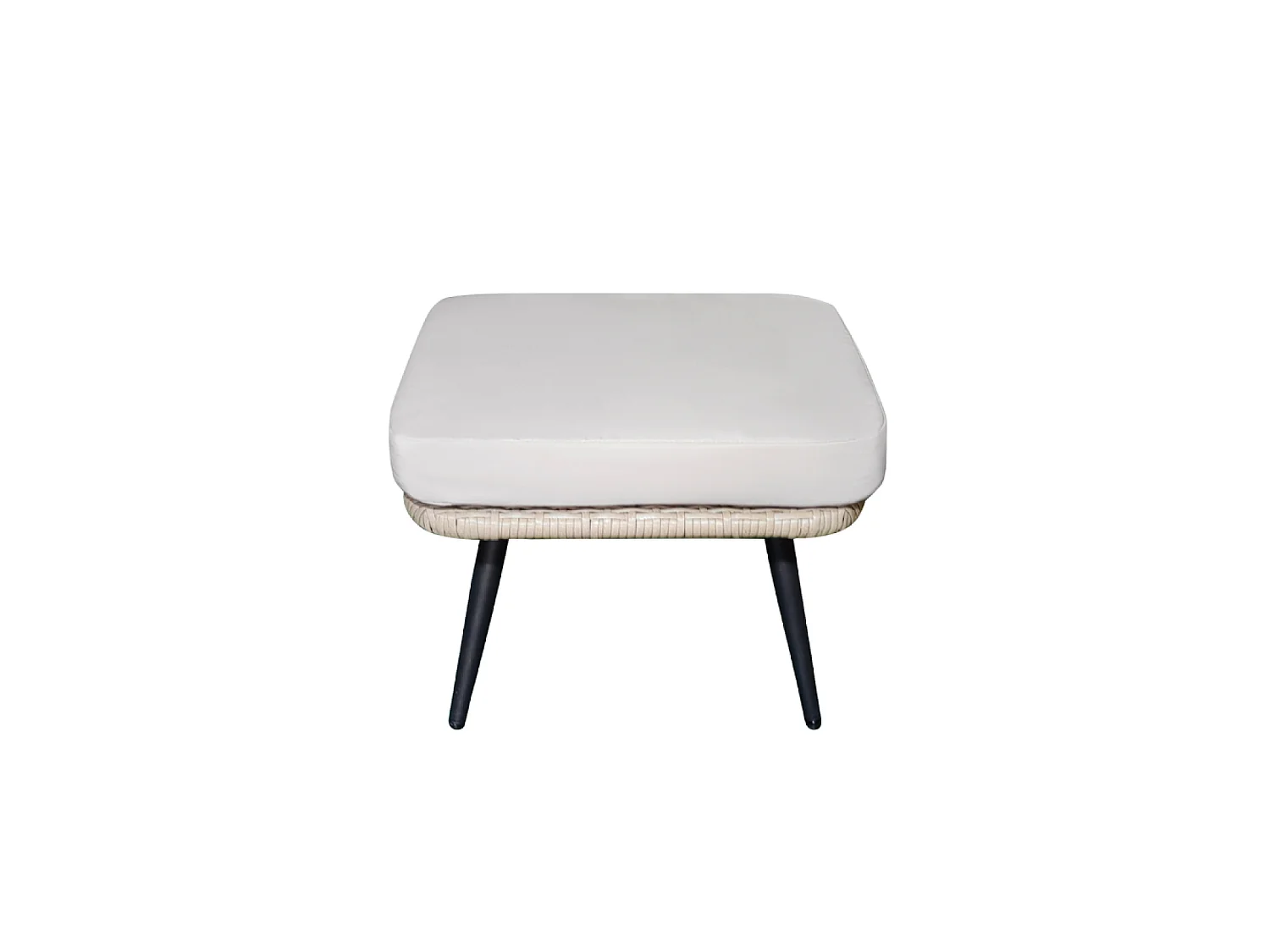 Buitenvoetenbank met beige kussen BELLAVISTA - Comfortabel en elegant voor tuin en terras