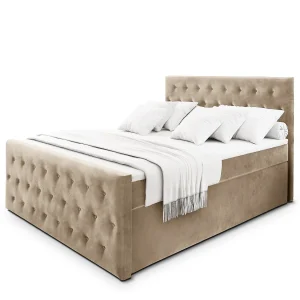 Boxspringbed FONDI 180×200 cm Set met hoofdbord, bedbodem en matras, Beige Boxspringbed FONDI 180×200 cm Set met hoofdbord, bedbodem en matras, Beige