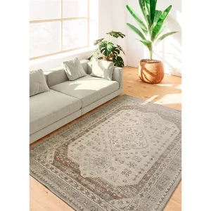 Buitentapijt – oosterse vintage – grijs / koper – 160×230 cm – LUA
