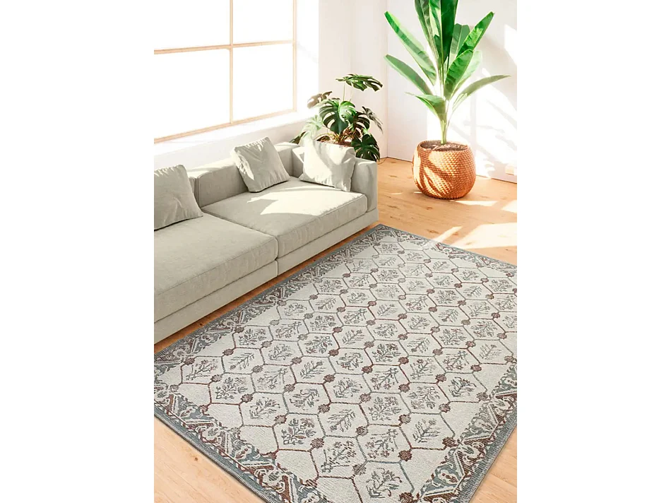Buitentapijt - vintage - blauw / koper - 80x150 cm - LUA