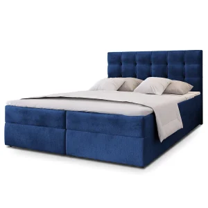 Boxspringbed GLOS 160×200 cm Set met hoofdbord, bedbodem en matras, Blauw
