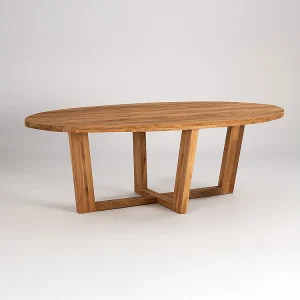 CARIB ovale eettafel in gerecycled teakhout naturel 250x110x78cm