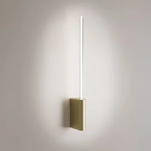 Brilliant Series 1-lichts LED-wandlamp, goudkleurige afwerking, minimalistisch cilindrisch ontwerp, dimbare TRIAC-technologie, IP20, 5W, 3000K