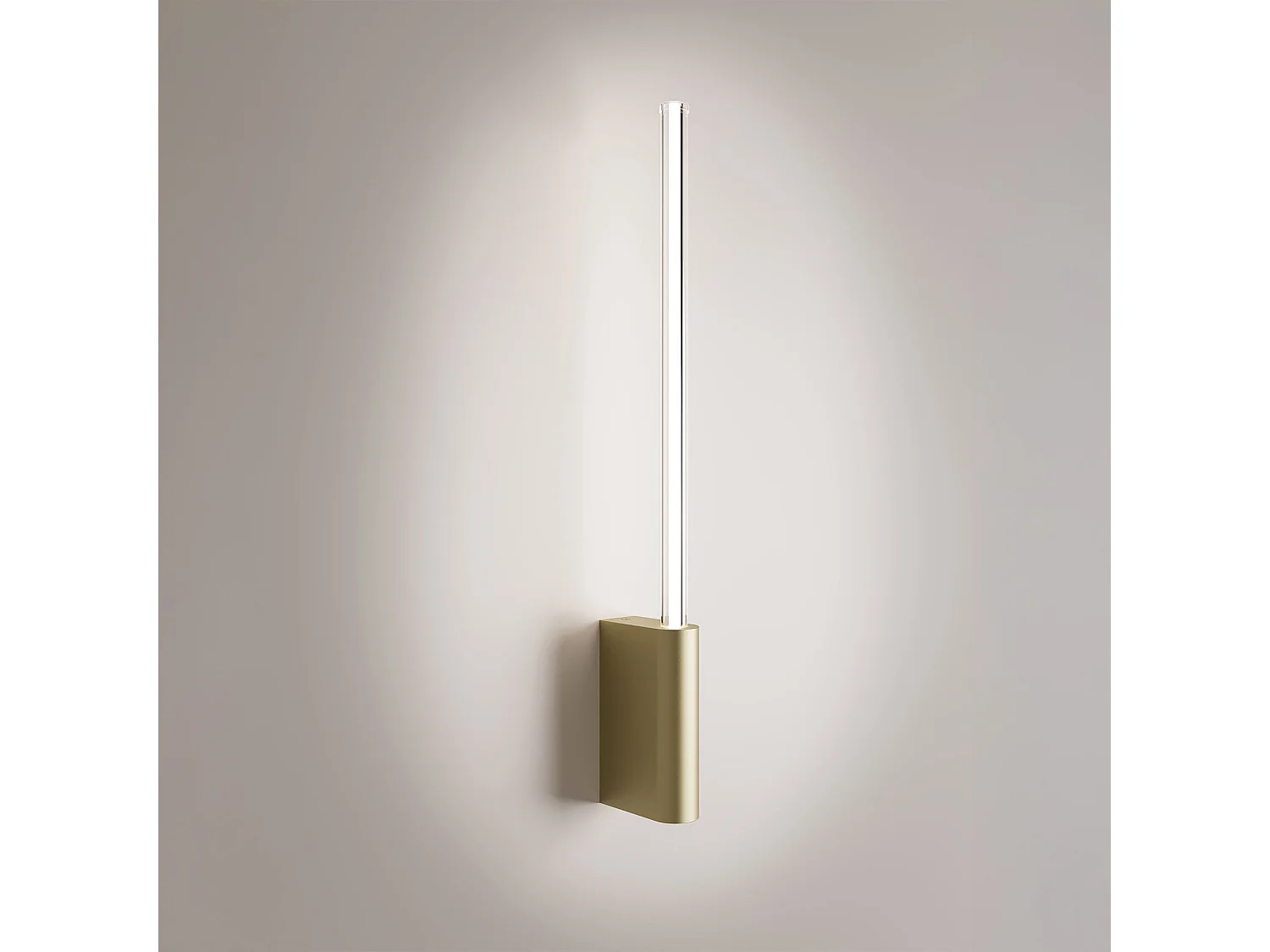 Brilliant Series 1-lichts LED-wandlamp, goudkleurige afwerking, minimalistisch cilindrisch ontwerp, dimbare TRIAC-technologie, IP20, 5W, 3000K