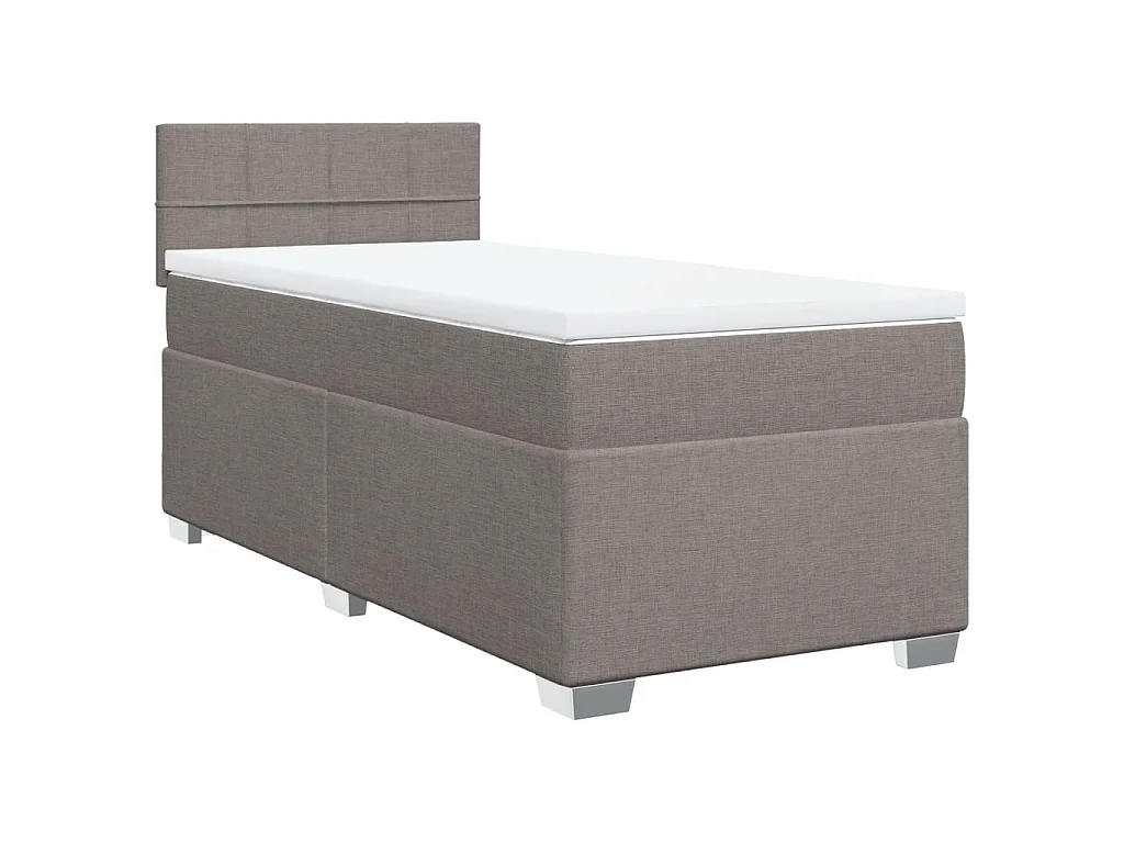 Boxspring met matras stof taupe 80x200 cm