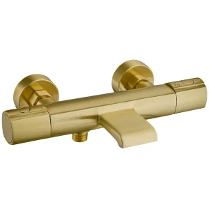 Carra thermostatische bad-douchekraan geborsteld goud – Essebagno