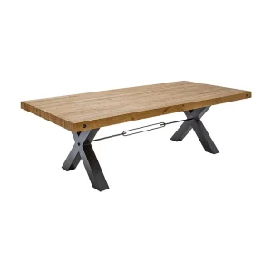 CAVARA – Gerecycled grenen hout en zwart metaal – 240 cm – Industriële stijl CAVARA – Gerecycled grenen hout en zwart metaal – 240 cm – Industriële stijl