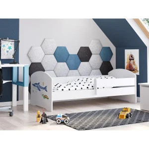 Cama de criança 140 x 70 colchão e estrado incluídos Kobi Luk Shark Cama de criança 140 x 70 colchão e estrado incluídos Kobi Luk Shark