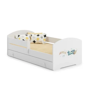 Cama de criança 160 x 80 com gaveta, colchão e estrado incluídos Kobi Luk Airplane Cama de criança 160 x 80 com gaveta, colchão e estrado incluídos Kobi Luk Airplane