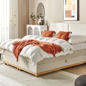 Boxspring met opbergruimte Stof DYNASTY 160 x 200 cm Beige Boxspring met opbergruimte Stof DYNASTY 160 x 200 cm Beige