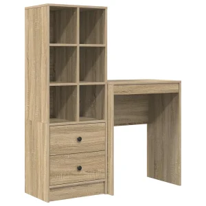 Bureau met lade met plank met opslag 2 pcs Sonoma Eiken Bureau met lade met plank met opslag 2 pcs Sonoma Eiken