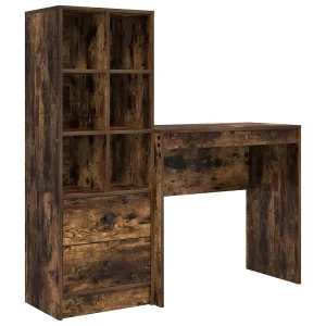 Bureau met lade met plank met opslag 2 pcs Gerookt eiken Bureau met lade met plank met opslag 2 pcs Gerookt eiken