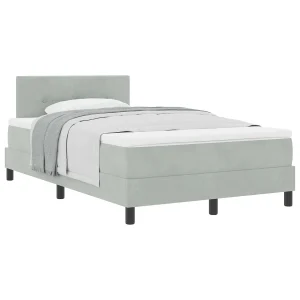 Boxspringbed met matras Lichtgrijs 120 x 200 cm Fluweel Boxspringbed met matras Lichtgrijs 120 x 200 cm Fluweel