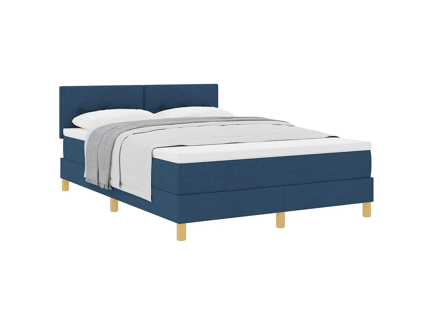 Boxspringbed met kussen met hoofdeinde Blauw 140 x 200 cm Stof
