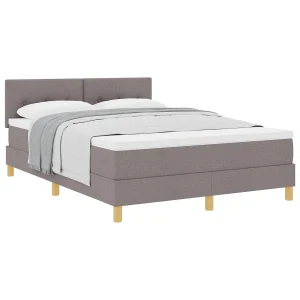 Boxspringbed met kussen met hoofdeinde Taupe 160 x 200 cm Stof Boxspringbed met kussen met hoofdeinde Taupe 160 x 200 cm Stof