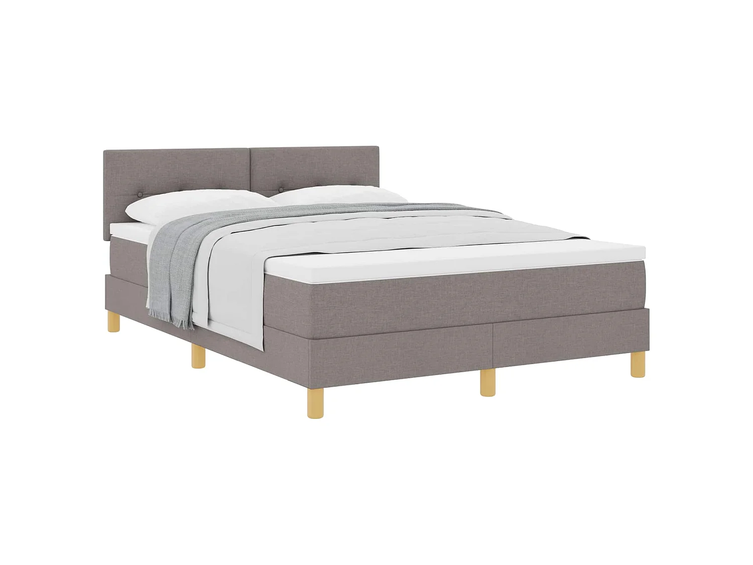 Boxspringbed met kussen met hoofdeinde Taupe 160 x 200 cm Stof