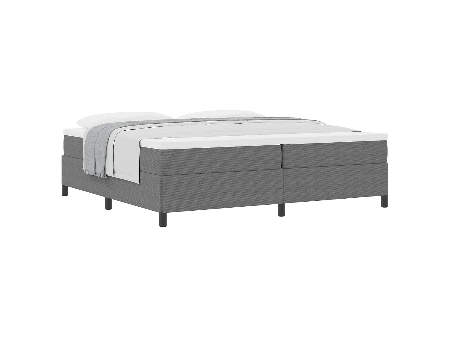 Boxspringbed Lichtgrijs 200 x 200 cm Katoen Stof