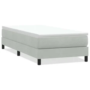 Boxspring zonder matras fluweel lichtgrijs 80×220 cm Boxspring zonder matras fluweel lichtgrijs 80×220 cm