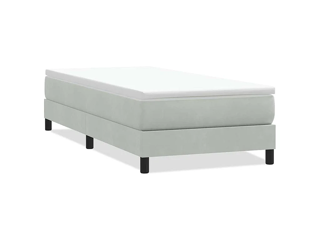 Boxspring zonder matras fluweel lichtgrijs 80x220 cm