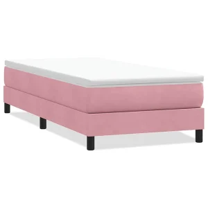 Boxspring zonder matras fluweel roze 80×220 cm Boxspring zonder matras fluweel roze 80×220 cm
