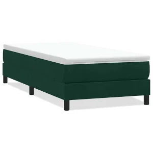 Boxspring zonder matras fluweel donkergroen 100×210 cm