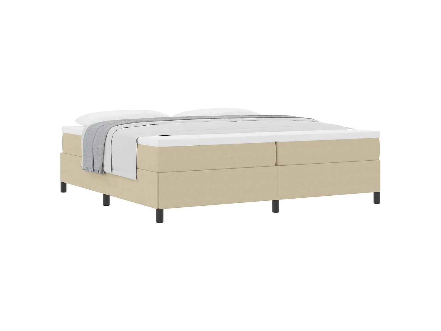 Boxspringbed Grijs groen 200 x 200 cm Katoen Stof