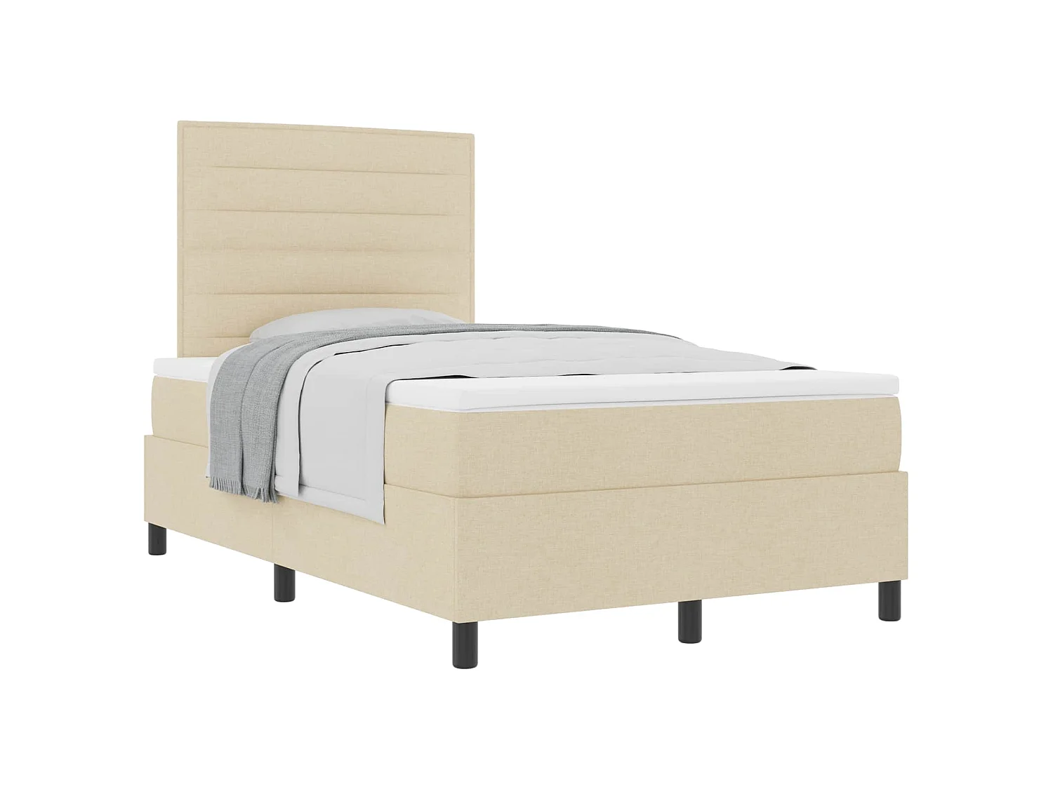 Boxspringbed met matras met hoofdeinde Crème 120 x 200 cm Stof