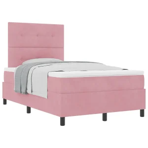 Boxspringbed met matras Roze 120 x 190 cm Fluweel Boxspringbed met matras Roze 120 x 190 cm Fluweel