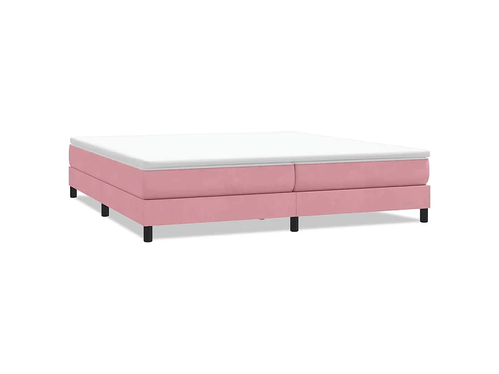 Boxspring zonder matras fluweel roze 200x220 cm