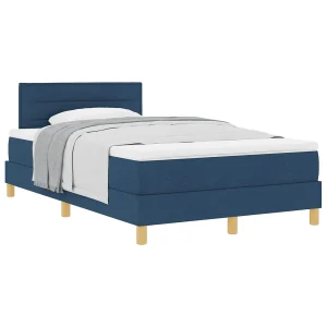 Boxspringbed met kussen met hoofdeinde Blauw 120 x 200 cm Stof Boxspringbed met kussen met hoofdeinde Blauw 120 x 200 cm Stof
