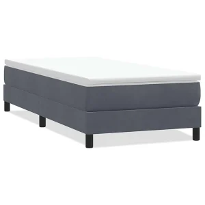 Boxspring zonder matras fluweel donkergrijs 80×210 cm