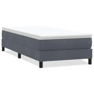 Boxspring zonder matras fluweel donkergrijs 90×220 cm