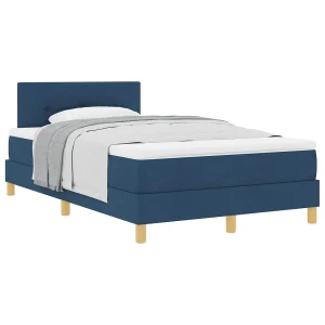 Boxspringbed met kussen met hoofdeinde Blauw 120 x 200 cm Stof Boxspringbed met kussen met hoofdeinde Blauw 120 x 200 cm Stof