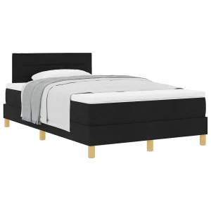 Boxspringbed met kussen met hoofdeinde Zwart 120 x 190 cm Stof Boxspringbed met kussen met hoofdeinde Zwart 120 x 190 cm Stof