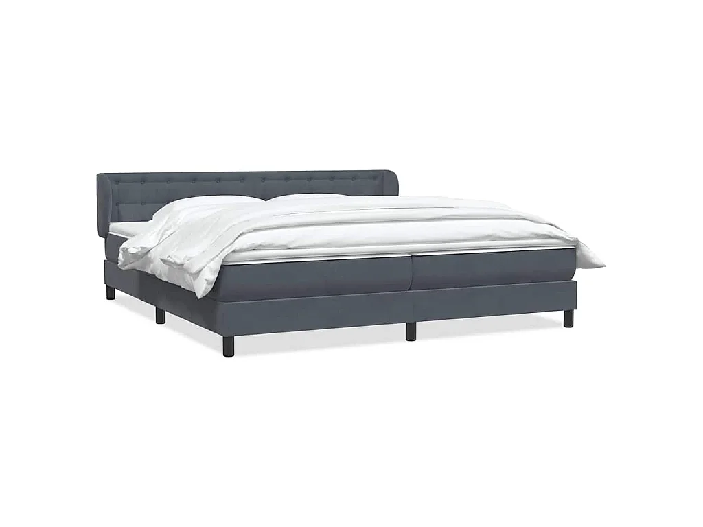 Boxspringbed met matrassen 180x220 cm fluweel donkergrijs