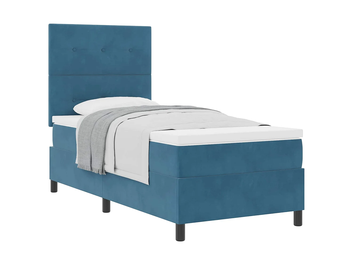 Boxspringbed met matras Donkerblauw 100 x 200 cm Fluweel