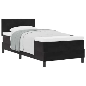 Boxspringbed met matras Zwart 90 x 190 cm Fluweel Boxspringbed met matras Zwart 90 x 190 cm Fluweel