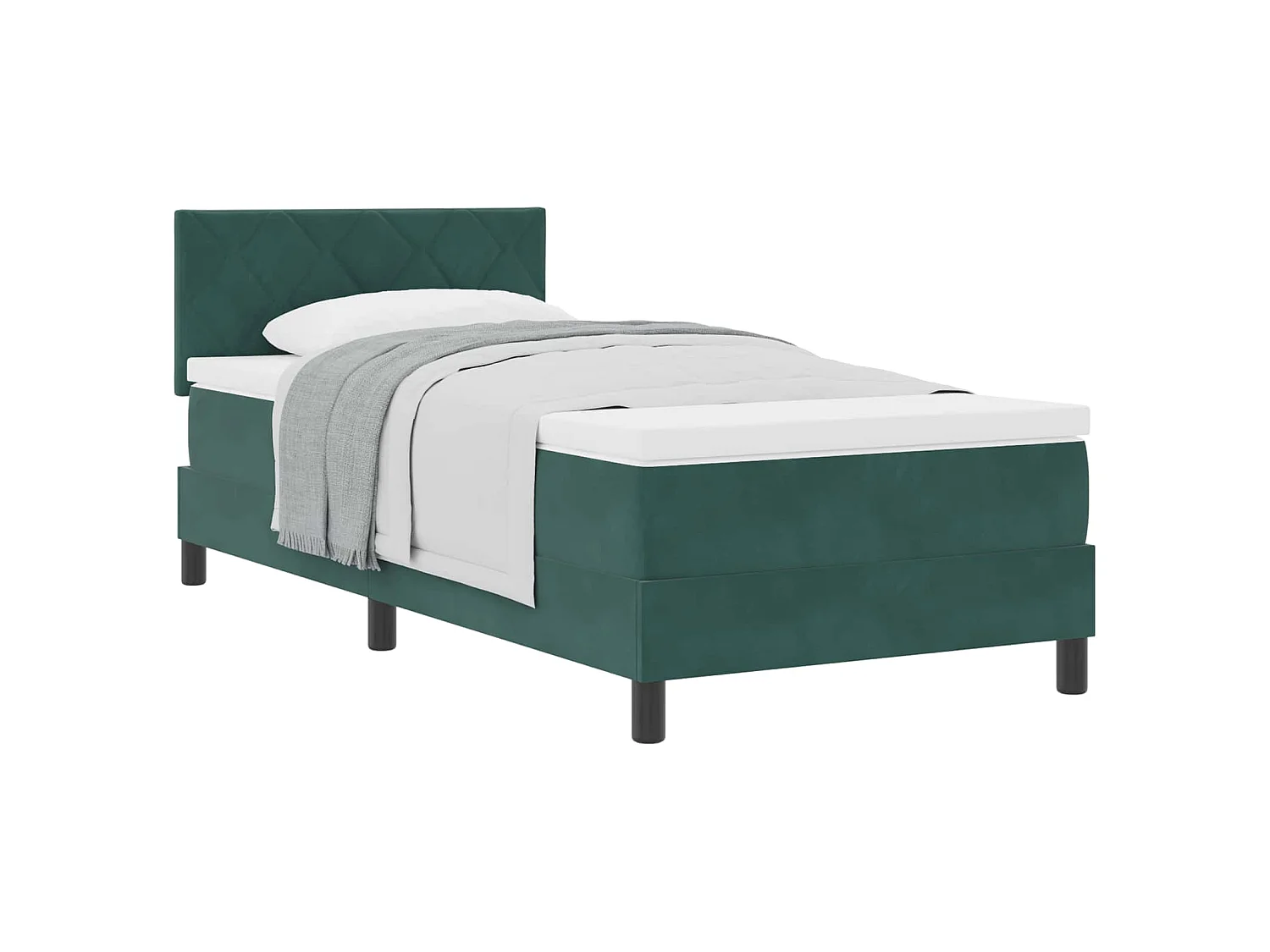 Boxspringbed met matras Donkergroen 90 x 200 cm Fluweel