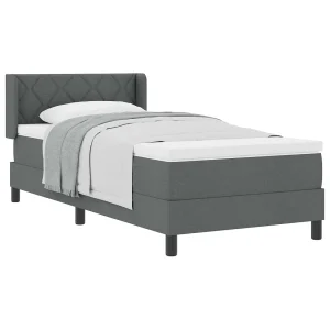 Boxspringbed met hoofdeinde Donkergrijs 190 x 90 cm Stof Boxspringbed met hoofdeinde Donkergrijs 190 x 90 cm Stof