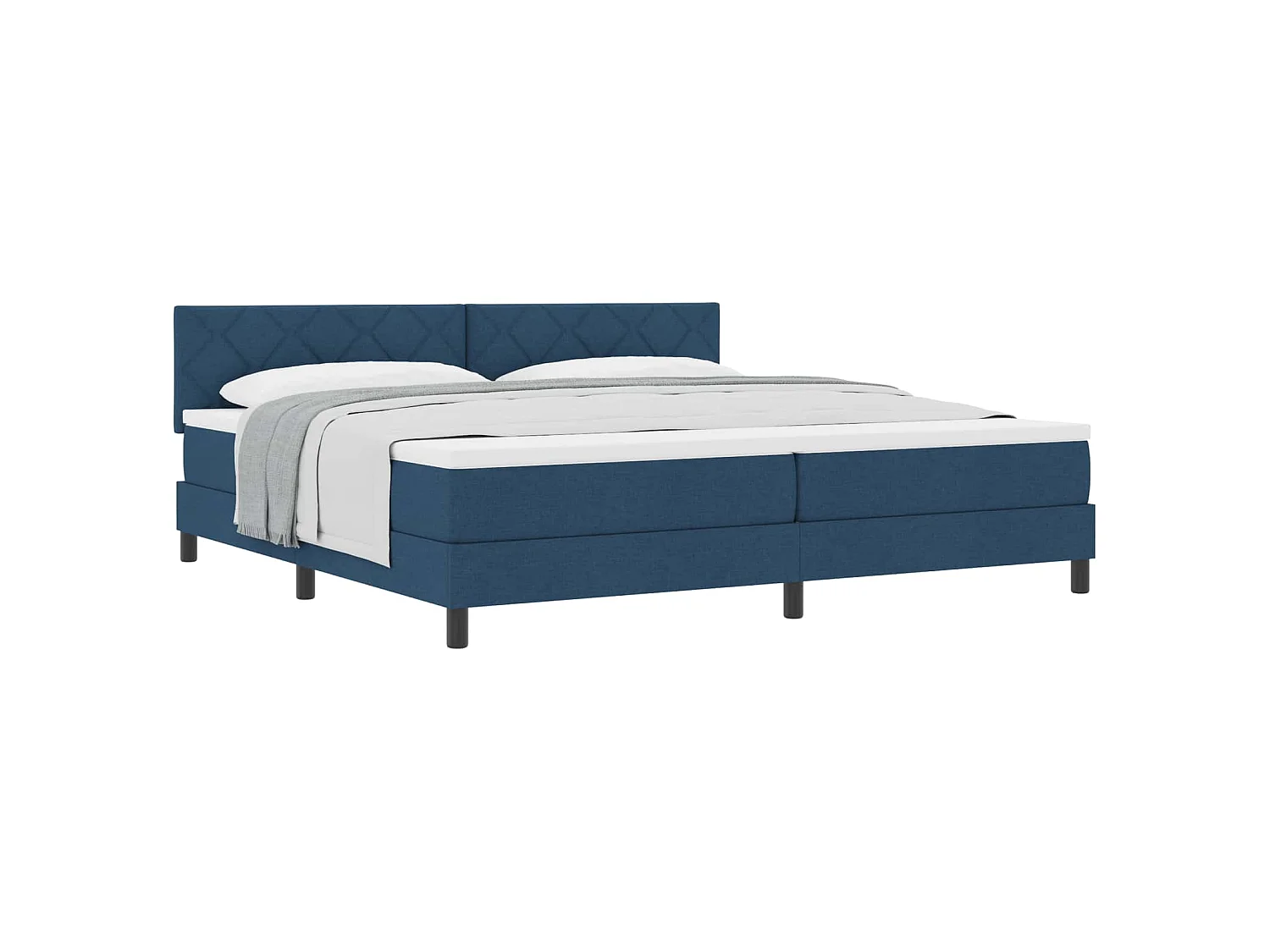 Boxspringbed met hoofdeinde Blauw 200 x 200 cm Stof