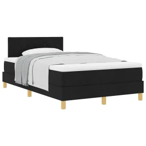 Boxspringbed met kussen met hoofdeinde Zwart 120 x 190 cm Stof Boxspringbed met kussen met hoofdeinde Zwart 120 x 190 cm Stof