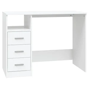 Bureau met lades 102x50x76 cm bewerkt hout wit Bureau met lades 102x50x76 cm bewerkt hout wit