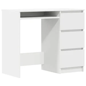 Bureau 90x45x76 cm bewerkt hout wit