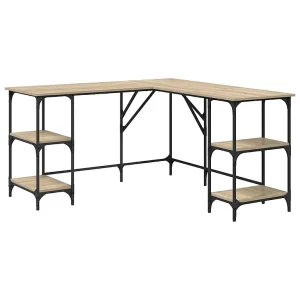 Bureau 139x139x75 cm bewerkt hout sonoma eikenkleurig Bureau 139x139x75 cm bewerkt hout sonoma eikenkleurig