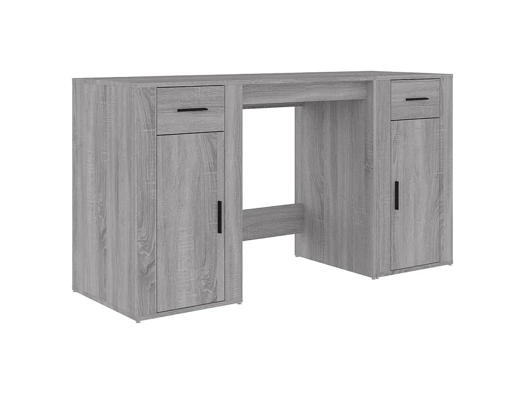 Bureau met kast bewerkt hout grijs sonoma eikenkleurig
