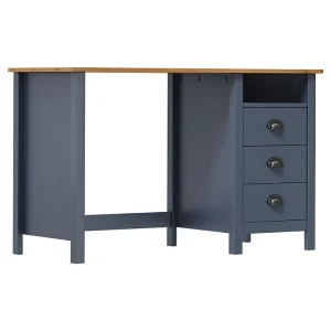 Bureau Hill 3 lades 120x50x74 cm massief grenenhout grijs Bureau Hill 3 lades 120x50x74 cm massief grenenhout grijs